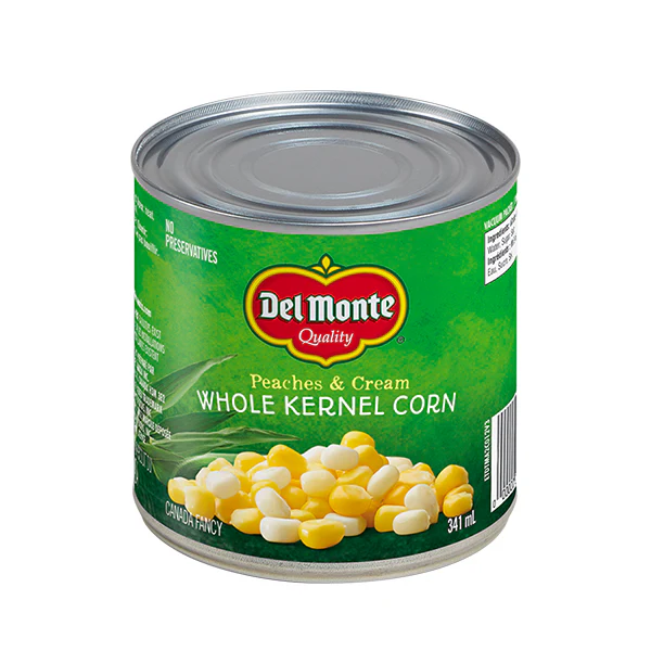 DEL MONTE - PEACH & CREAM WHOLE KERNEL CORN 341ML