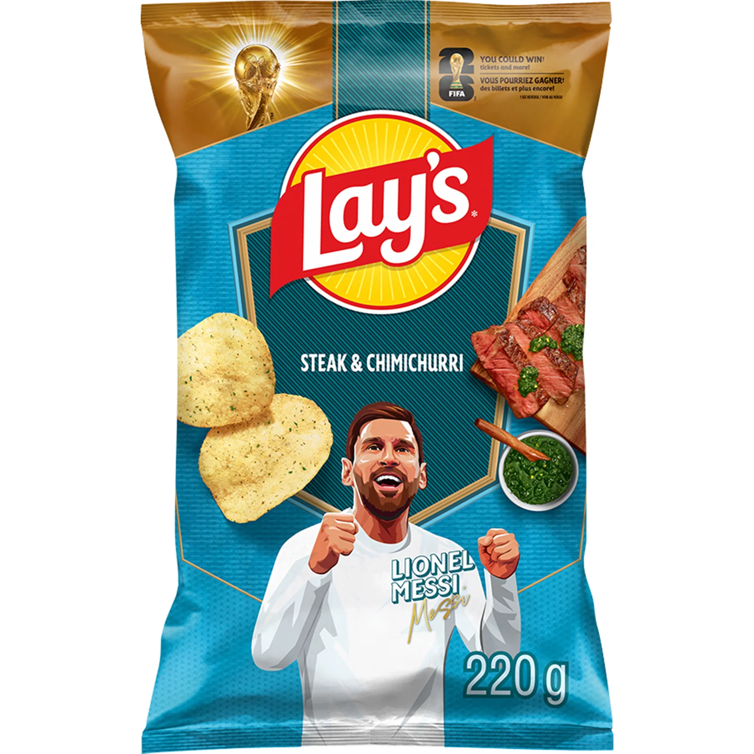 LAYS - STEAK AND CHIMICHURRI POTATO CHIPS 220GR