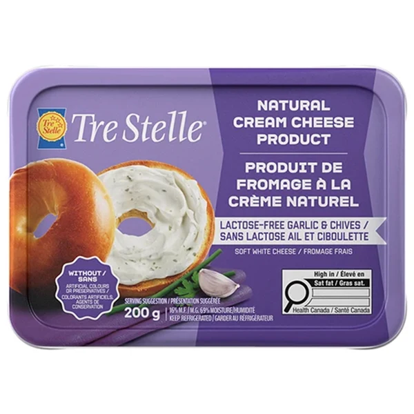 TRE STELLE - GARLIC/CHIVES CREAM CHEESE LACTOSE-FREE 200GR