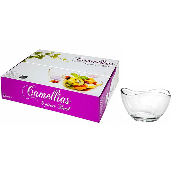 CAMELLIAS - GLASS DESSERT BOWL 300ML 6EA