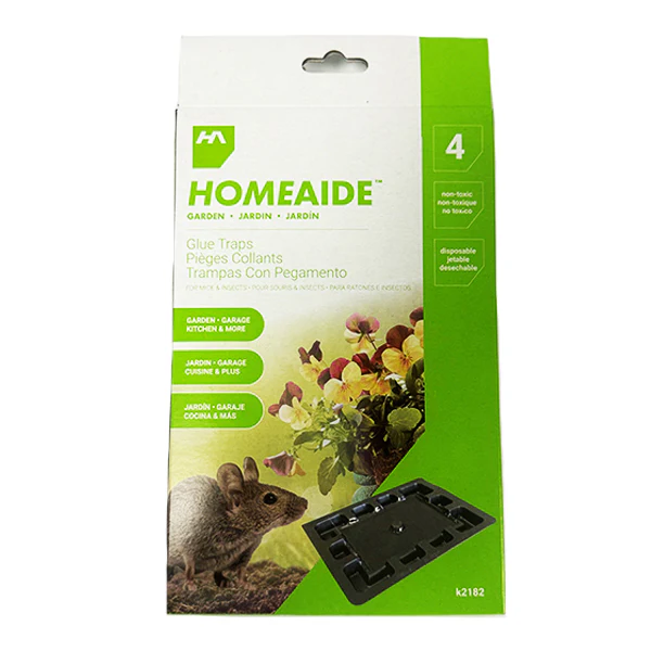 HOME AIDE - 4pk MOUSE GLUE TRAP EA