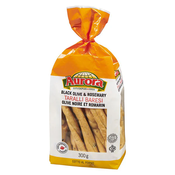 AURORA - TARALLI BLACK OLIVE ROSEMARIE 300GR