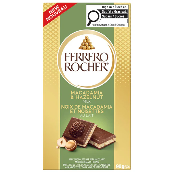 FERRERO ROCHER - MACADAMIA & HAZELNUT MILK BAR 8x90 GR