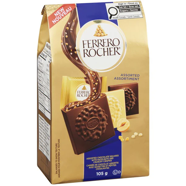 FERRERO ROCHER - SQUARES ASSORTED CHOCOLATE 105GR