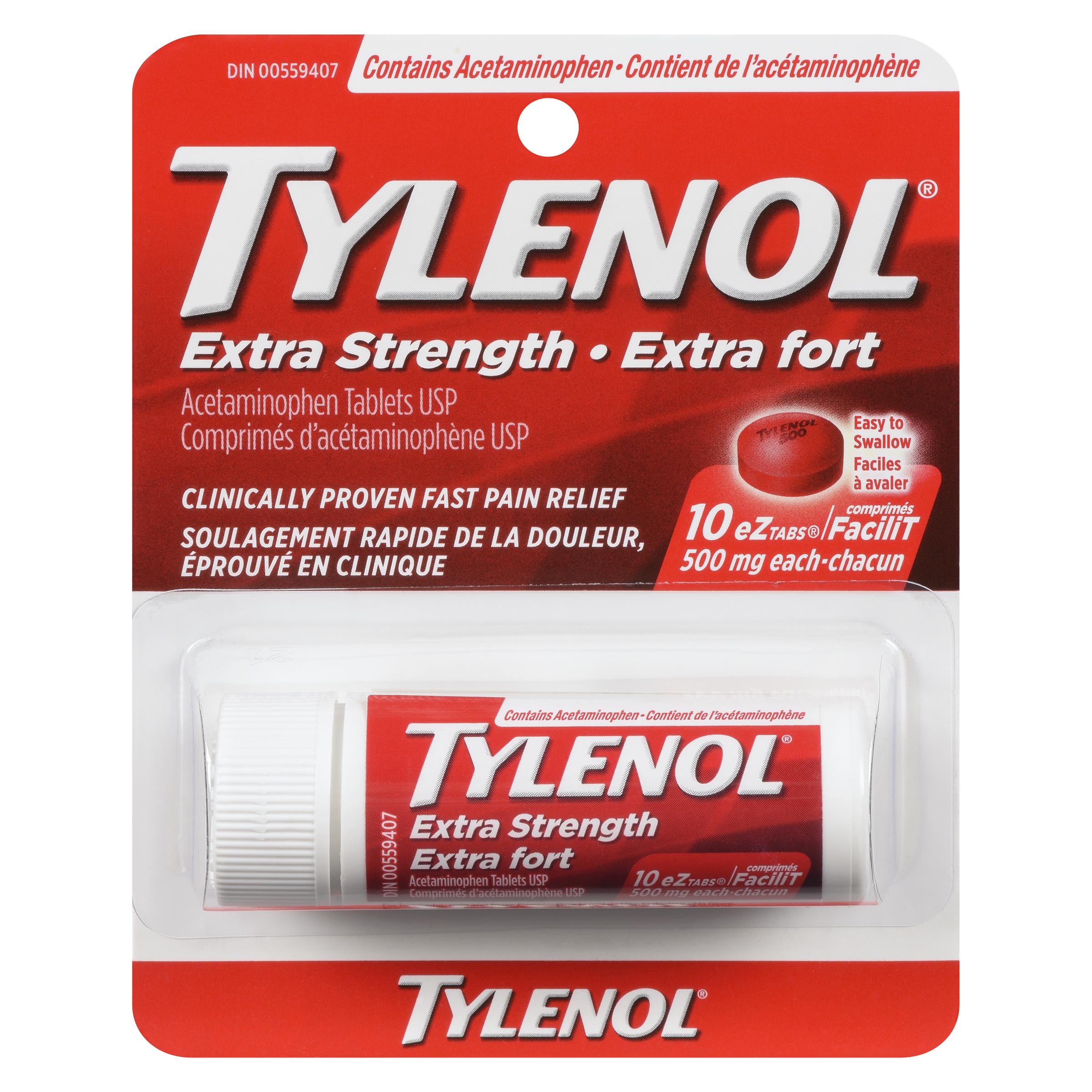 TYLENOL - EXTRA STRENGTH EZTABS 10CT