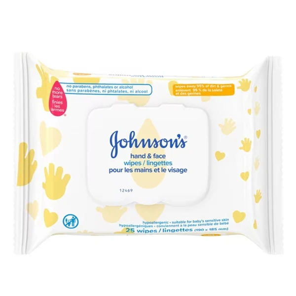 JOHNSON & - HAND FACE WIPES 25CT