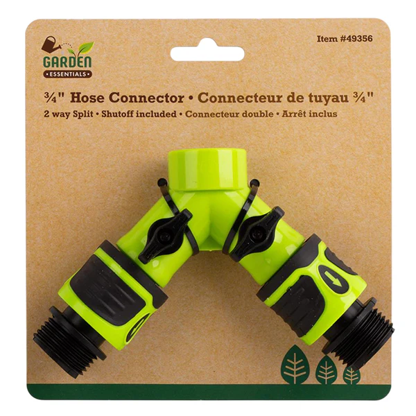 GARDEN ESSENTIALS - 2-WAY PLASTIC HOSE CONNECTOR 3/4 IN