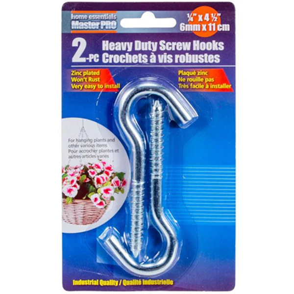 CTG - H.E MASTER PRO 2PC HEAVY DUTY SCREW HOOKS EA
