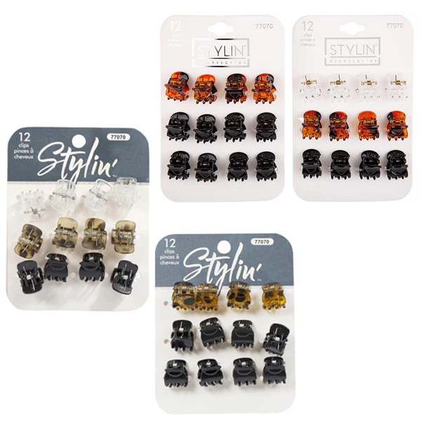 STYLIN - HAIR CLIPS 2 STYLES 12PC