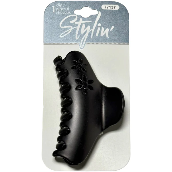 STYLIN - MATTE CLAW CLIP W/FLOWER EA