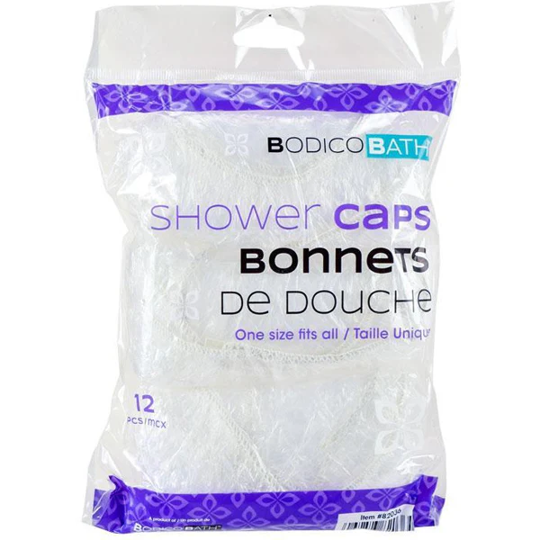 BODICO - 12PC CLEAR SHOWER CAP EA