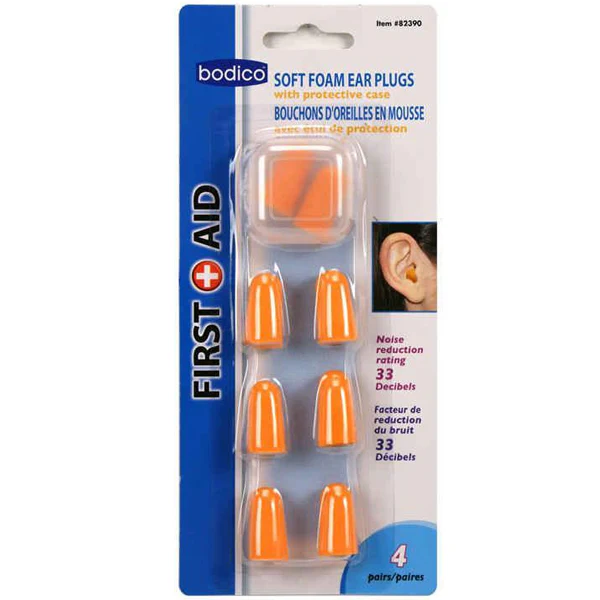 BODICO - 4PAIR EAR PLUGS W/STORAGE BOX EA