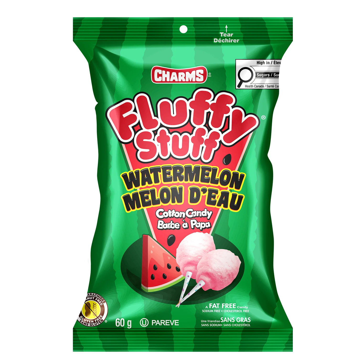 TOOTSIE - CHARMS WATERMELON FLUFFY STUFF 60GR