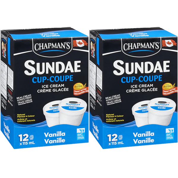 CHAPMANS - CHAPMAN'S VANILLA SMALL CUPS 24x115 ML