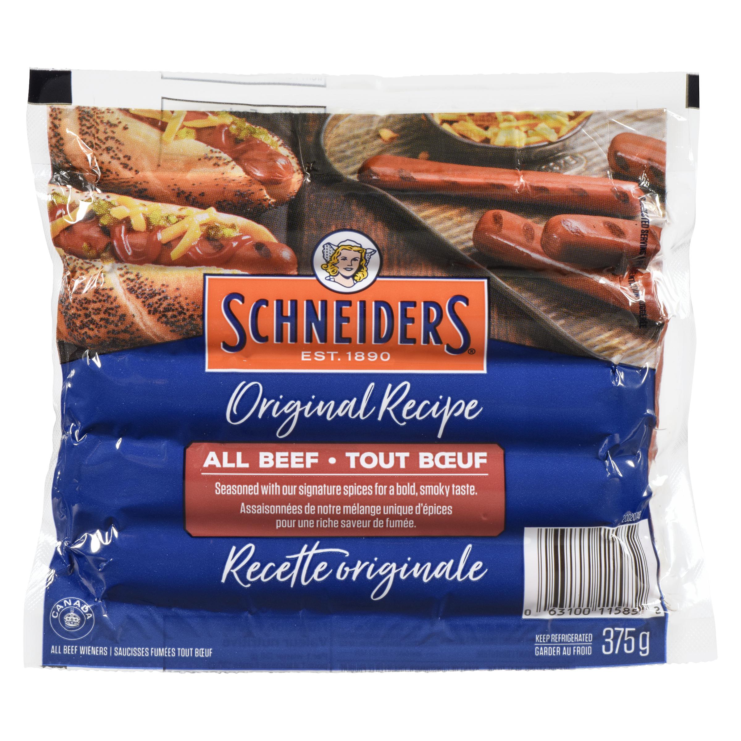 SCHNEIDERS - ALL BEEF WIENERS 375GR