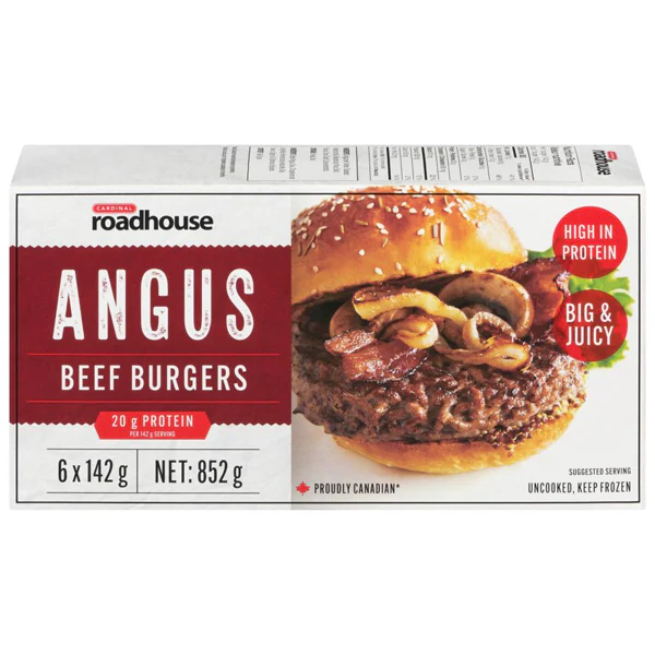 CARDINAL - ROADHOUSE ANGUS BEEF BURGERS 852GR