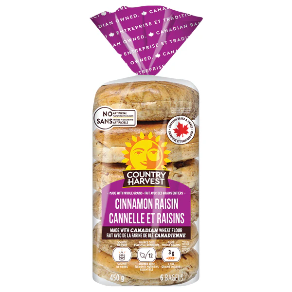 COUNTRY HARVEST - BAGEL RAISIN CINNAMON 450GR