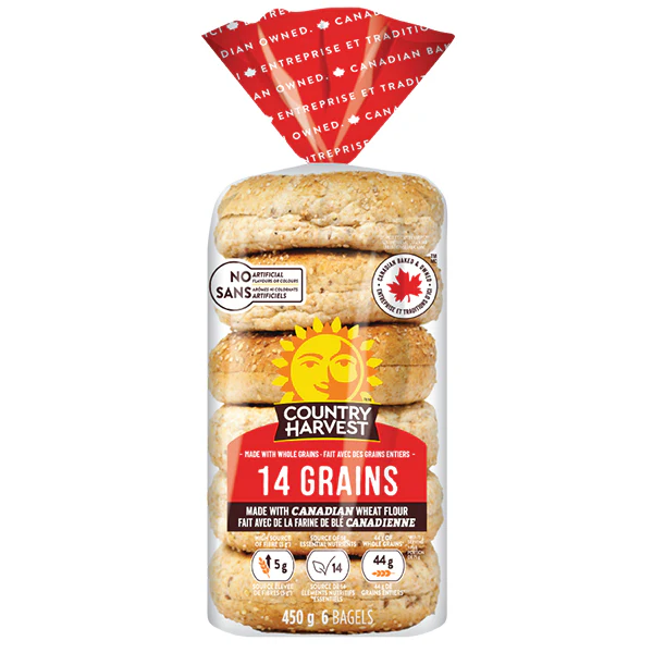 COUNTRY HARVEST - BAGEL 14 GRAINS 450GR