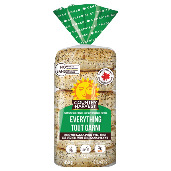 COUNTRY HARVEST - BAGEL EVERYTHING 450GR