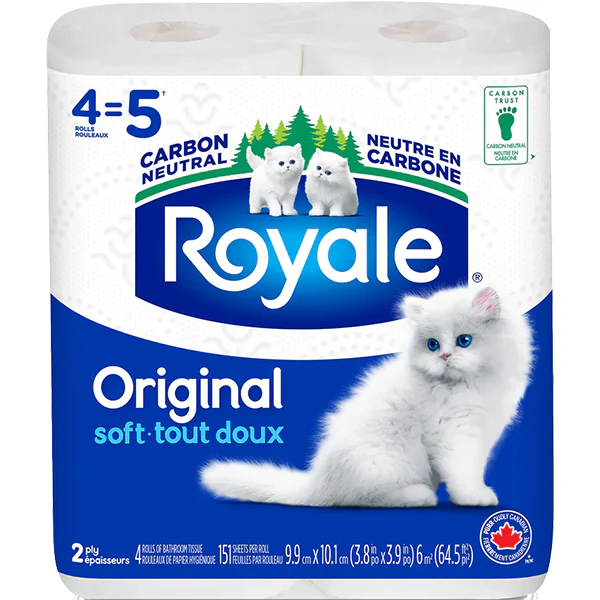 ROYALE - BATH TISSUE ROLLS 2 PLY 4EA