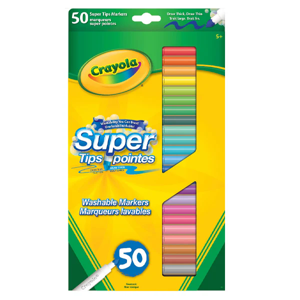 CRAYOLA - 50PC SUPER TIP WASHABLE MARKERS 1EA