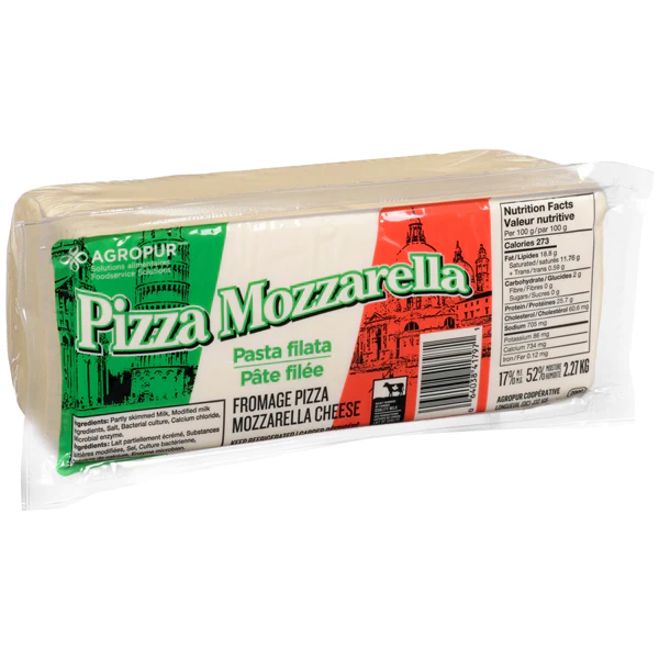 AGROPUR - PIZZA MOZZARELLA 17% BLOCK 8x2.27 KG