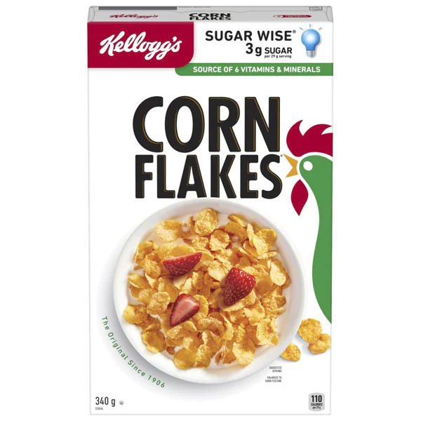 KELLOGG'S - CORN FLAKES CEREAL 340GR