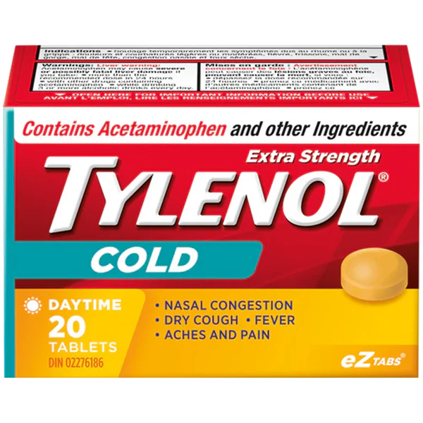 TYLENOL - EXTRA STRENGTH COLD EZTAB DAYTIME 20EA