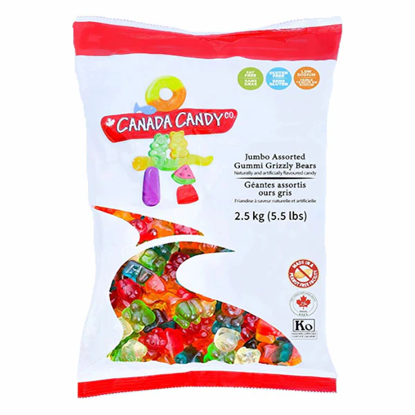 CANADA CANDY COMPANY - ASSORTED GUMMI GRIZZLY BEARS 2.5KG