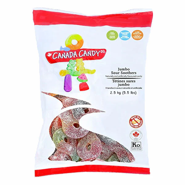 CANADA CANDY COMPANY - JUMBO SOUR SOOTHERS 2.5KG