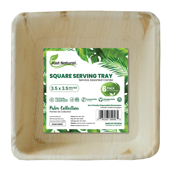 JUST NATURAL - 3.5x.3.5IN SQUARE BOWL 6EA