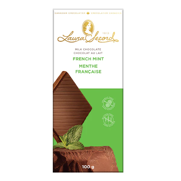 LAURA SECORD - FRENCH MINT CHOCOLATE BAR 100GR