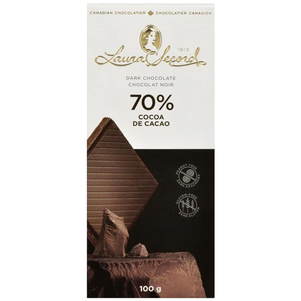 LAURA SECORD - DARK CHOCOLATE 70% COCOA 100GR
