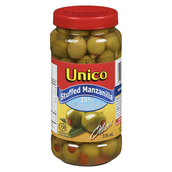 UNICO - STUFFED MANZANILLA LOW SALT 375ML
