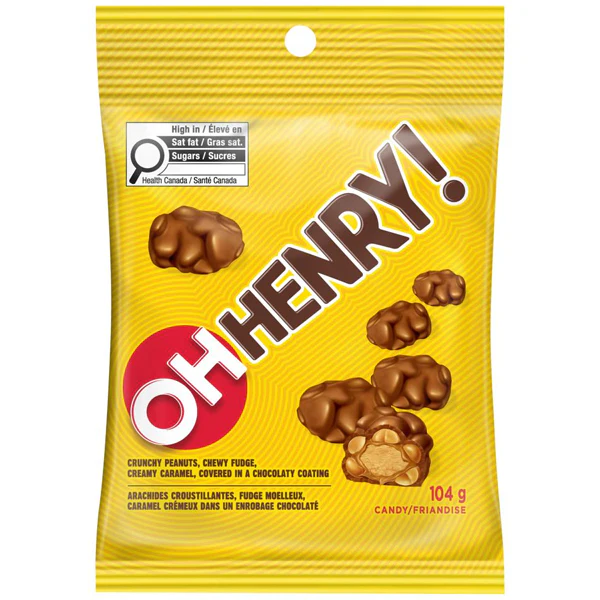HERSHEY - OH HENRY PEG BAG 104GR