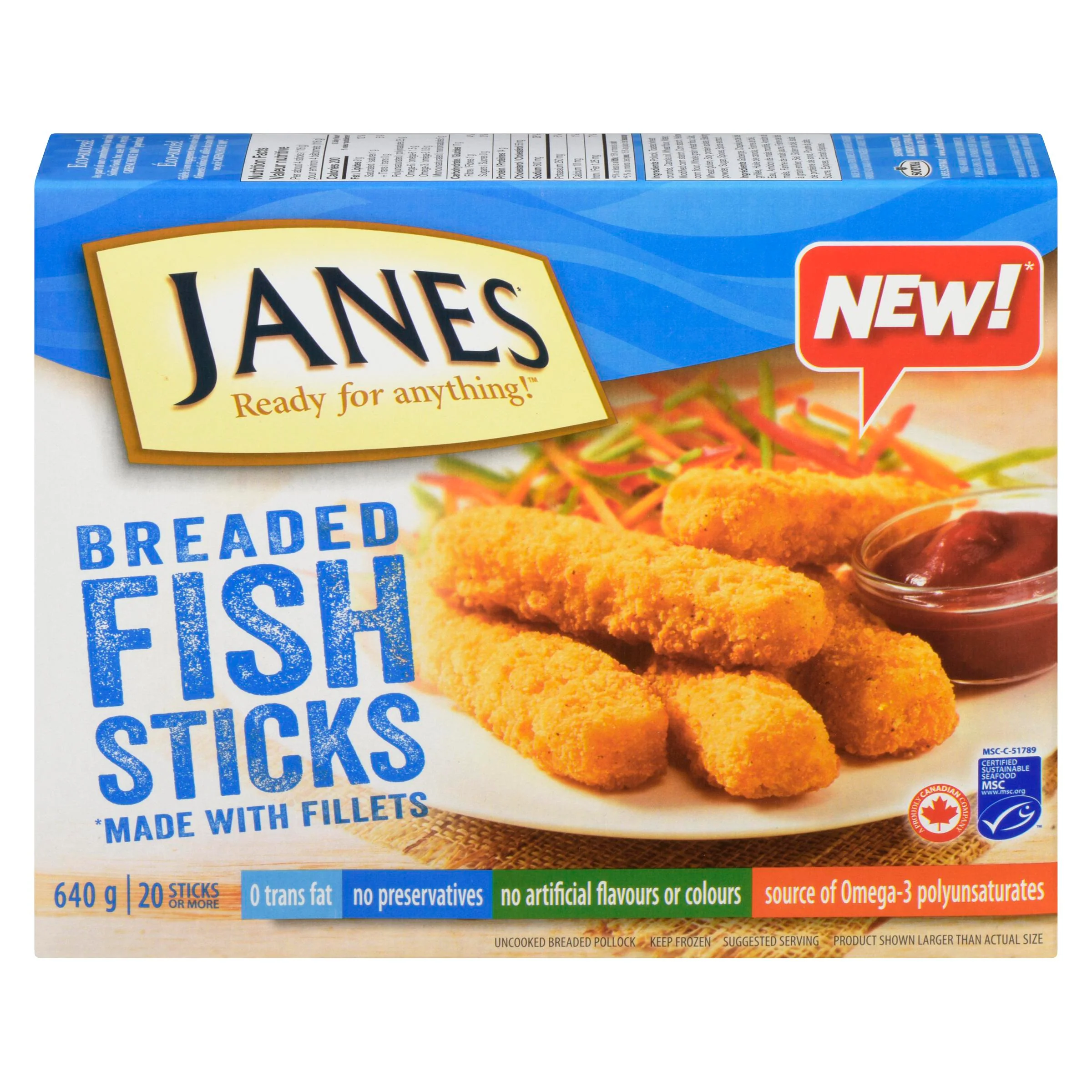 JANES - BREADED FISH STICKS 480GR