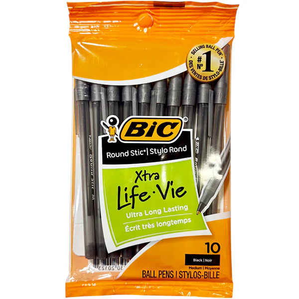 BIC - BLACK ROUND STICK PEN 1EA
