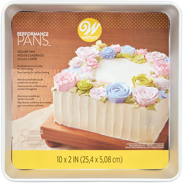 WILTON - PERFORMANCE PAN ALUMINUM 10IN SQUARE CAKE AND BROWNIE 1UN