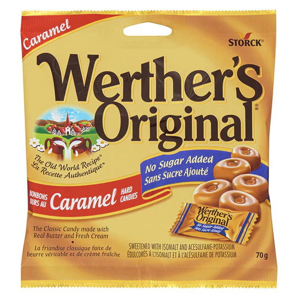 STORCK - WERTHERS ORIGINAL CARAMEL HARD CANDY- NO SUGAR ADDED 70GR 12x70 GR