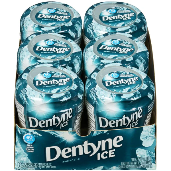 DENTYNE - ICE AVALANCHE BOTTLES 6x60 PC