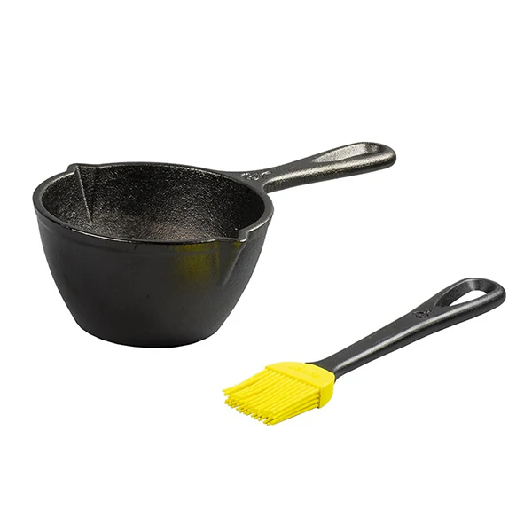 LODGE - CAST IRON MELTING POT AND SILICON BRUSH EA