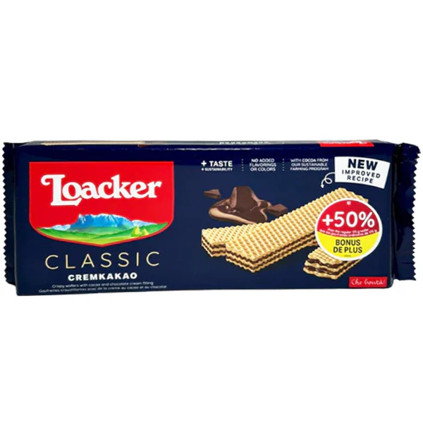 LOACKER - WAFERS 50% MORE CHOCOLATE 262.5GR