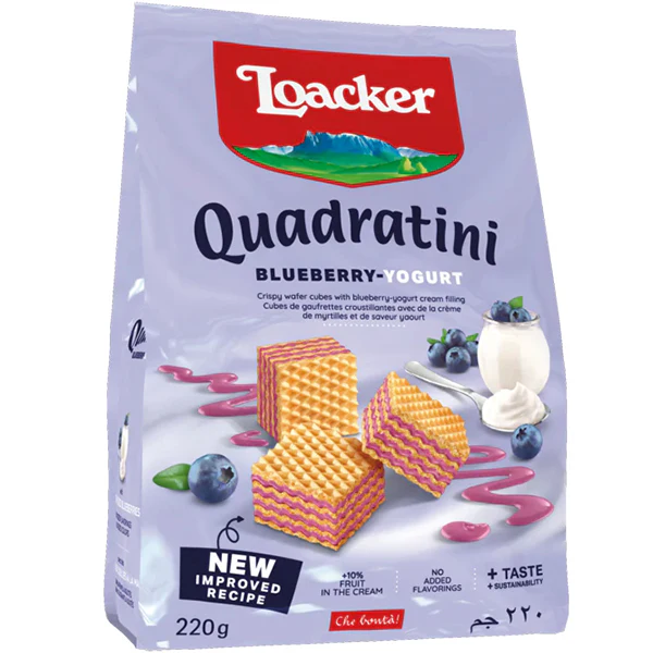 LOACKER - QUADRATINI BLUEBERRY YOGURT 220GR