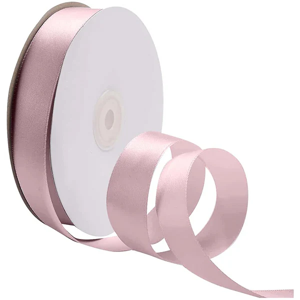 RIBBON CANADA - 3/8IN LIGHT PINK DOUBLE FACE SATIN 100YD