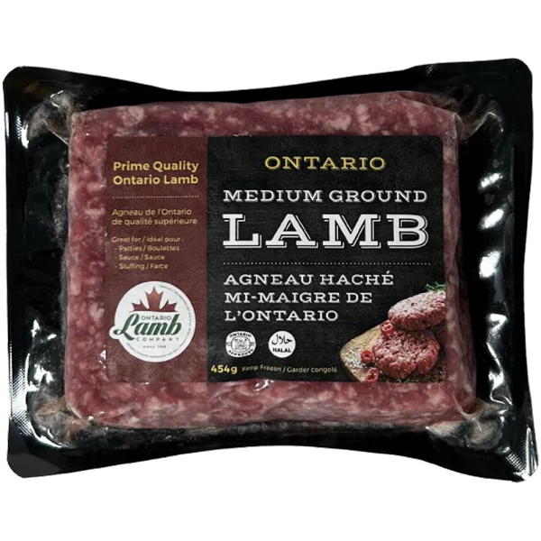 FRESH MEAT - HALAL ONTARIO GROUND LAMB 454GR