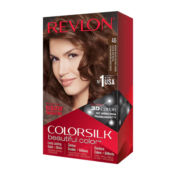 REVLON - COLORSILK #46 MEDIUM GOLD MAHOGANY BROWN 1EA