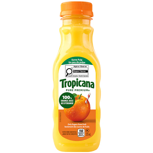 TROPICANA - ORANGE JUICE SOME PULP 12x325 ML