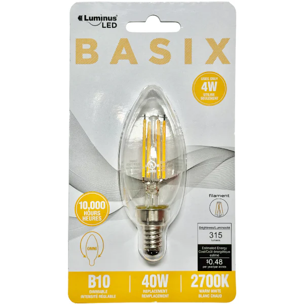 BASIX - 4.7 W LED CHANDELIER SMALL BASE 12x EA