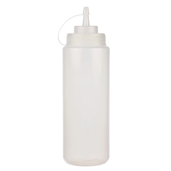 RESTO - 16oz CLEAR WIDE MOUTH SQUEEZE BOTTLE W/LID 6x6 PK