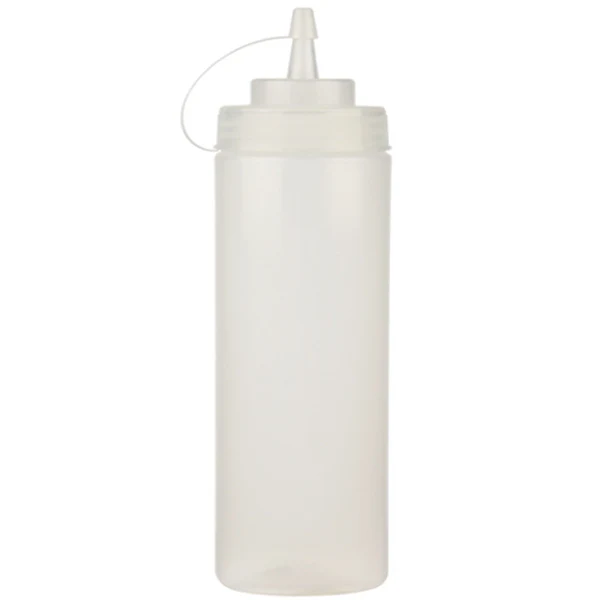 RESTO - 32oz CLEAR WIDE MOUTH SQUEEZE BOTTLE W/LID 6x6 PK